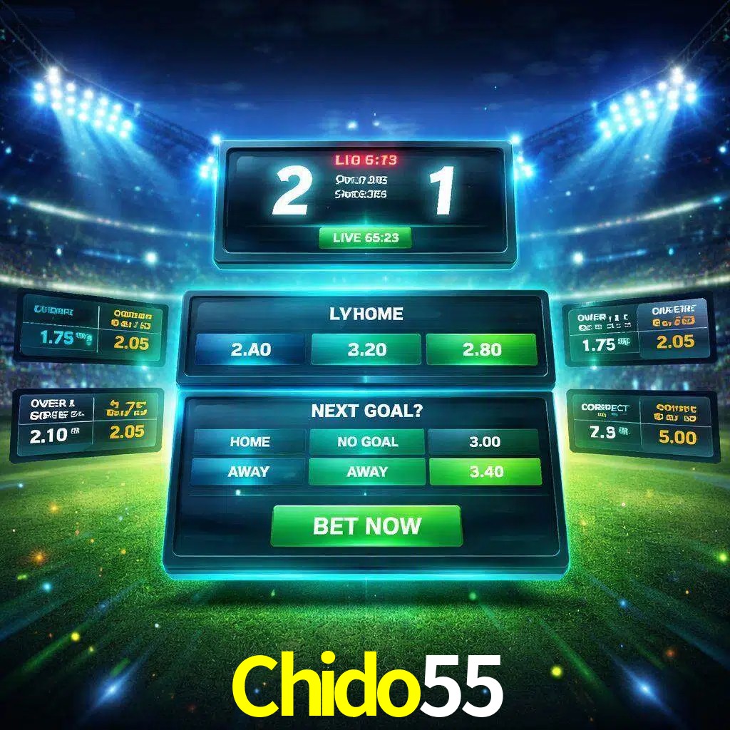 Vista de apuestas en vivo Chido55 durante un partido en curso